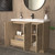 Bella 42" Geometric Freestanding Bathroom Vanity with Reinforced Acrylic Sink(Right side door)