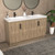 Bella 60D" Geometric Freestanding Bathroom Vanity with Reinforced Acrylic Double Sink