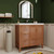 NCS 36" Louvered Freestanding Bathroom Vanity with Acrylic Sink (Left drawer)