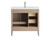 NCS 36" Louvered Freestanding Bathroom Vanity with Acrylic Sink (Right drawer)