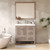 NCS 36" Louvered Freestanding Bathroom Vanity with Acrylic Sink (Right drawer)