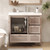 NCS 36" Louvered Freestanding Bathroom Vanity with Acrylic Sink (Right drawer)