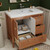 NCS 36" Louvered Freestanding Bathroom Vanity with Acrylic Sink (Right drawer)