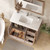 NCS 42" Louvered Freestanding Bathroom Vanity with Acrylic Sink (Right drawer)