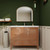 NCS 42" Louvered Freestanding Bathroom Vanity with Acrylic Sink (Left drawer)