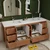 NCS 72" Louvered Freestanding Bathroom Vanity with Double Acrylic Sink