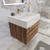 BT001 24" Modern Wall-Mounted Floating Bathroom Vanity with Reinforced Acrylic Sink Top
