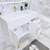 BT001 36" Modern Wall-Mounted Floating Bathroom Vanity with Right Drawers and Reinforced Acrylic Sink Top