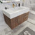 BT001 36" Modern Wall-Mounted Floating Bathroom Vanity with Right Drawers and Reinforced Acrylic Sink Top
