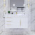 BT001 36" Modern Wall-Mounted Floating Bathroom Vanity with Left Drawers and Reinforced Acrylic Sink Top