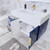 BT001 36" Modern Wall-Mounted Floating Bathroom Vanity with Left Drawers and Reinforced Acrylic Sink Top
