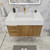 BT001 36" Modern Wall-Mounted Floating Bathroom Vanity with Left Drawers and Reinforced Acrylic Sink Top