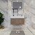 BT001 36" Modern Wall-Mounted Floating Bathroom Vanity with Left Drawers and Reinforced Acrylic Sink Top