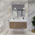 BT001 42" Modern Wall-Mounted Floating Bathroom Vanity with Right Drawers and Reinforced Acrylic Sink Top