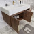 BT001 42" Modern Wall-Mounted Floating Bathroom Vanity with Right Drawers and Reinforced Acrylic Sink Top