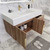 BT001 42" Modern Wall-Mounted Floating Bathroom Vanity with Right Drawers and Reinforced Acrylic Sink Top