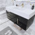 BT001 42" Modern Wall-Mounted Floating Bathroom Vanity with Left Drawers and Reinforced Acrylic Sink Top