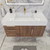 BT001 42" Modern Wall-Mounted Floating Bathroom Vanity with Left Drawers and Reinforced Acrylic Sink Top