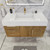 BT001 42" Modern Wall-Mounted Floating Bathroom Vanity with Left Drawers and Reinforced Acrylic Sink Top