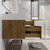 BT001 42" Modern Wall-Mounted Floating Bathroom Vanity with Left Drawers and Reinforced Acrylic Sink Top