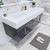 BT001 60" Modern Wall-Mounted Floating Single Sink Bathroom Vanity with Reinforced Acrylic Sink Top