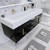 BT001 60" Modern Wall-Mounted Floating Double Sink Bathroom Vanity with Reinforced Acrylic Sink Top