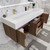 BT001 60" Modern Wall-Mounted Floating Double Sink Bathroom Vanity with Reinforced Acrylic Sink Top