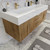 BT001 60" Modern Wall-Mounted Floating Double Sink Bathroom Vanity with Reinforced Acrylic Sink Top