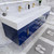 BT001 72" Modern Wall-Mounted Floating Double Sink Bathroom Vanity with Reinforced Acrylic Sink Top