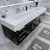BT001 84" Modern Wall-Mounted Floating Double Sink Modular Bathroom Vanity with Reinforced Acrylic Sink Top