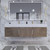 BT001 84" Modern Wall-Mounted Floating Double Sink Modular Bathroom Vanity with Reinforced Acrylic Sink Top