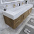 BT001 84" Modern Wall-Mounted Floating Double Sink Modular Bathroom Vanity with Reinforced Acrylic Sink Top