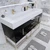 BT001 60" Modern Freestanding Double Sink Bathroom Vanity with Reinforced Acrylic Sink Top