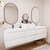 MOB 80" Modern Wall-Mounted Floating Double Sink Bathroom Vanity with 20" Center Storage Cabinet & Reinforced Acrylic Sink Tops