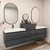 MOB 80" Modern Wall-Mounted Floating Double Sink Bathroom Vanity with 20" Center Storage Cabinet & Reinforced Acrylic Sink Tops