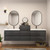 MOB 80" Modern Wall-Mounted Floating Double Sink Bathroom Vanity with 20" Center Storage Cabinet & Reinforced Acrylic Sink Tops