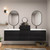 MOB 80" Modern Wall-Mounted Floating Double Sink Bathroom Vanity with 20" Center Storage Cabinet & Reinforced Acrylic Sink Tops