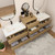 MOB 80" Modern Wall-Mounted Floating Double Sink Bathroom Vanity with 20" Center Storage Cabinet & Reinforced Acrylic Sink Tops