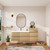 MOB 62" Modern Wall-Mounted Floating Bathroom Vanity with 20" Side Storage Cabinet & Reinforced Acrylic Sink Top