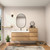 MOB 62" Modern Wall-Mounted Floating Bathroom Vanity with 20" Side Storage Cabinet & Reinforced Acrylic Sink Top