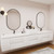 MOB 116" Modern Wall-Mounted Floating Double Sink Bathroom Vanity with 20" Center Storage Cabinet & Reinforced Acrylic Sink Tops