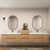 MOB 116" Modern Wall-Mounted Floating Double Sink Bathroom Vanity with 20" Center Storage Cabinet & Reinforced Acrylic Sink Tops