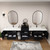 MOB 116" Modern Wall-Mounted Floating Double Sink Bathroom Vanity with 20" Center Storage Cabinet & Reinforced Acrylic Sink Tops