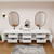 MOB 116" Modern Wall-Mounted Floating Double Sink Bathroom Vanity with 20" Center Storage Cabinet & Reinforced Acrylic Sink Tops