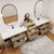 MOB 116" Modern Wall-Mounted Floating Double Sink Bathroom Vanity with 20" Center Storage Cabinet & Reinforced Acrylic Sink Tops