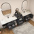 MOB 116" Modern Wall-Mounted Floating Double Sink Bathroom Vanity with 20" Center Storage Cabinet & Reinforced Acrylic Sink Tops