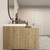MOB 116" Modern Wall-Mounted Floating Double Sink Bathroom Vanity with 20" Center Storage Cabinet & Reinforced Acrylic Sink Tops