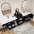 MOB 116" Modern Wall-Mounted Floating Double Sink Bathroom Vanity with 20" Center Storage Cabinet & Reinforced Acrylic Sink Tops