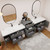 MOB 116" Modern Wall-Mounted Floating Double Sink Bathroom Vanity with 20" Center Storage Cabinet & Reinforced Acrylic Sink Tops