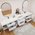 MOB 116" Modern Wall-Mounted Floating Double Sink Bathroom Vanity with 20" Center Storage Cabinet & Reinforced Acrylic Sink Tops